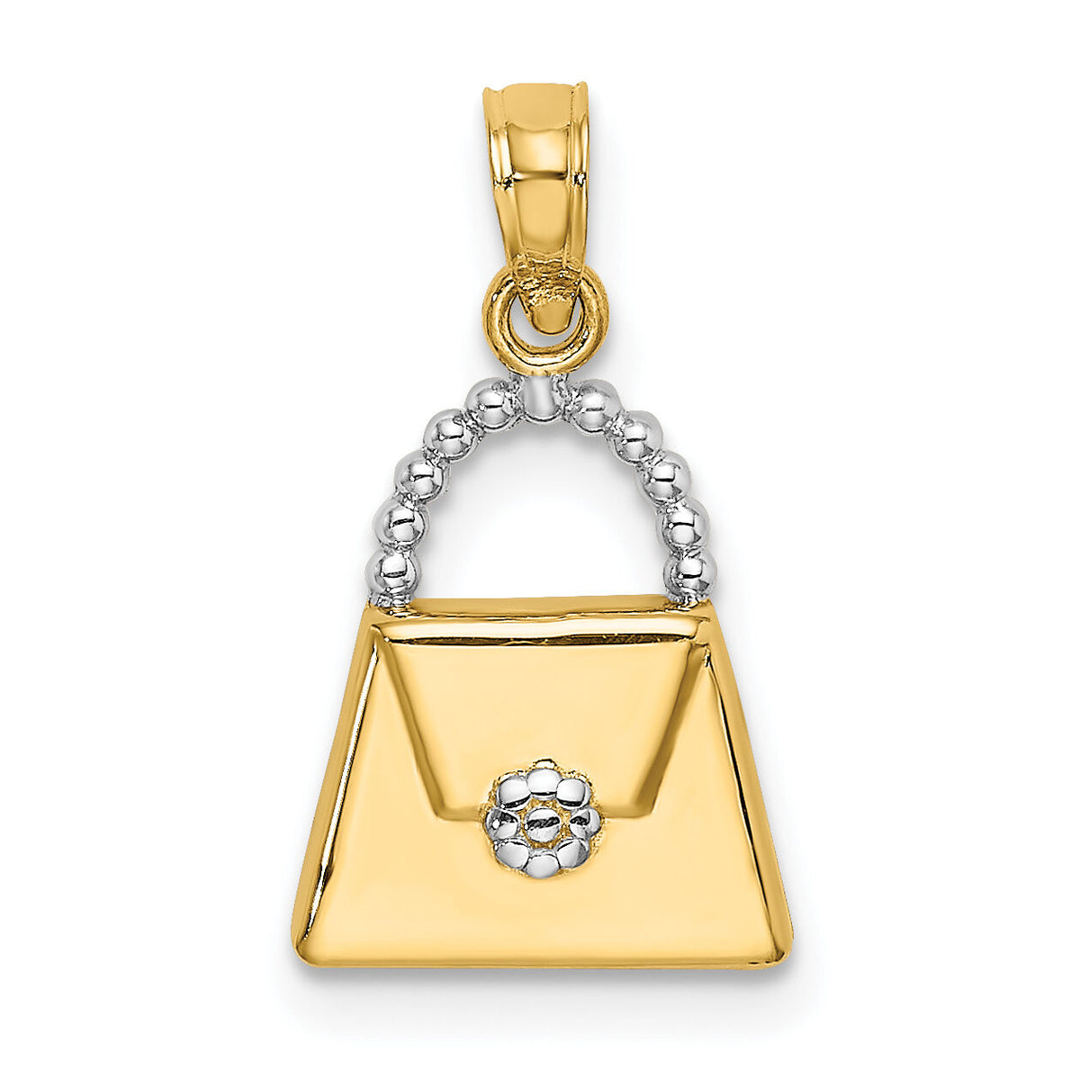 14K W/ Rhodium Purse Charm-K9445