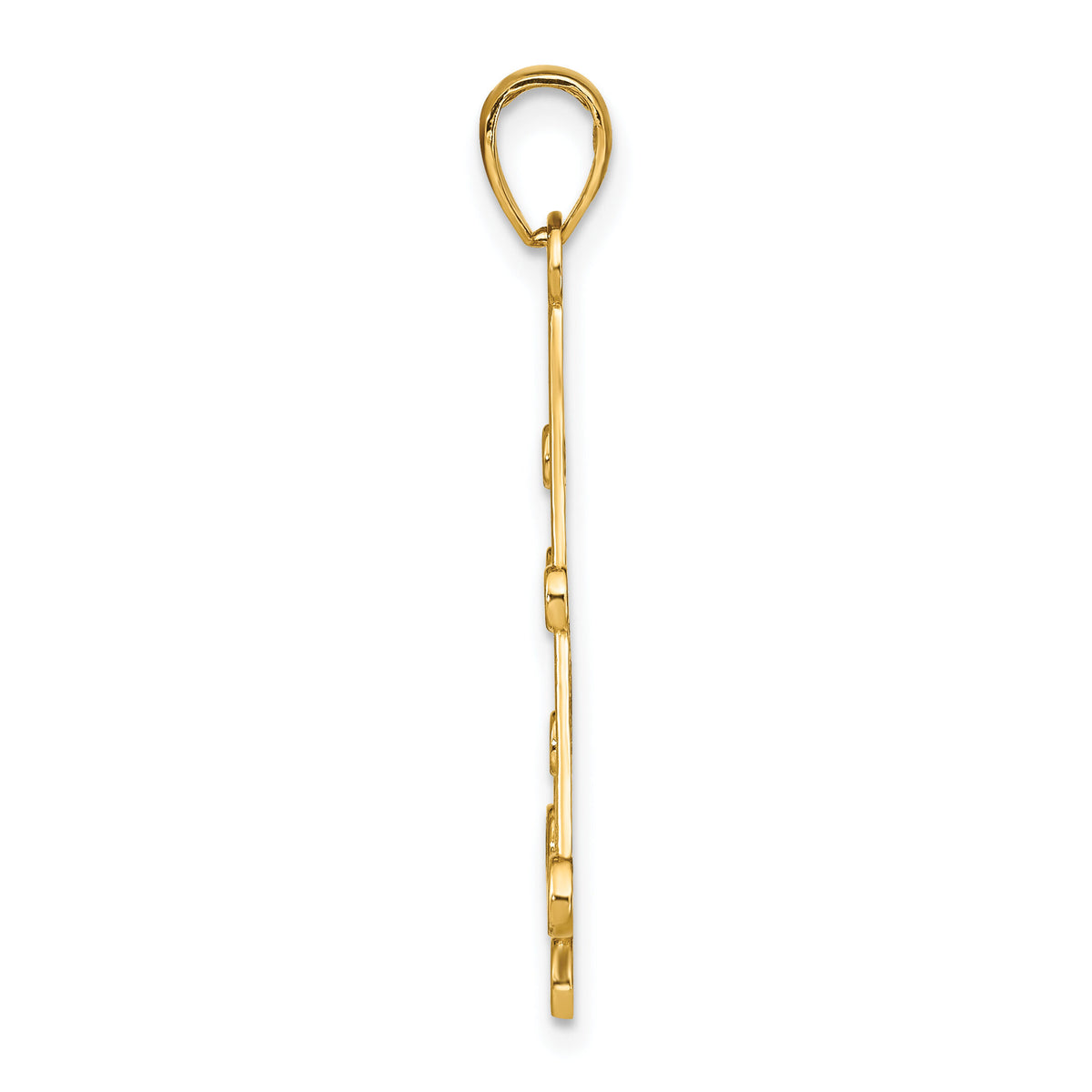 14K w/Rhodium Textured Chandellier Charm-K9446