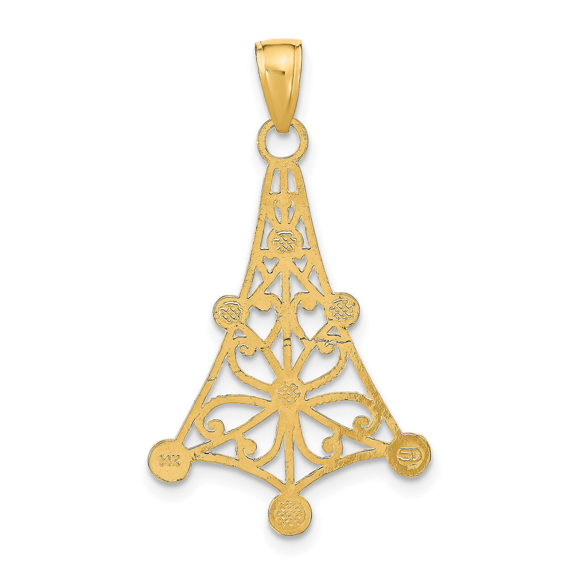 14K w/Rhodium Textured Chandellier Charm-K9446