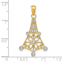 14K w/Rhodium Textured Chandellier Charm-K9446