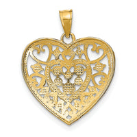 14k w/Rhodium Cut-Out Filigree Heart Charm-K9447