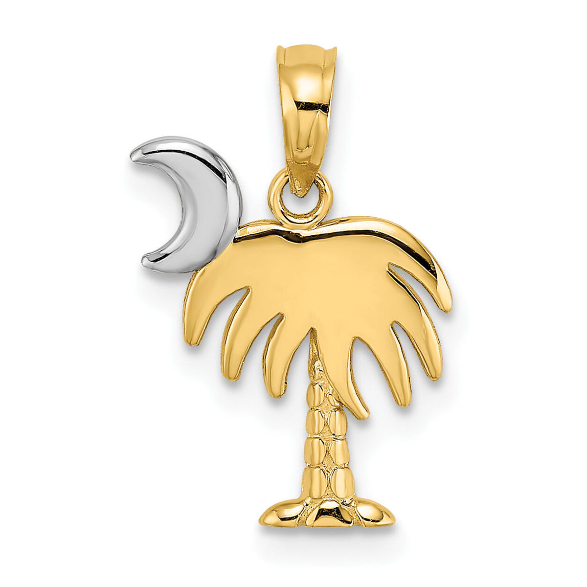 14K w/ Rhodium Charleston Palm Tree Charm-K9455