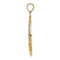 14K /Rhodium Sunsetand Water In CircleCharm-K9457