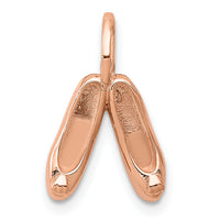 14K Rose Gold Solid Polished 3-D Ballet Slippers Charm-K946