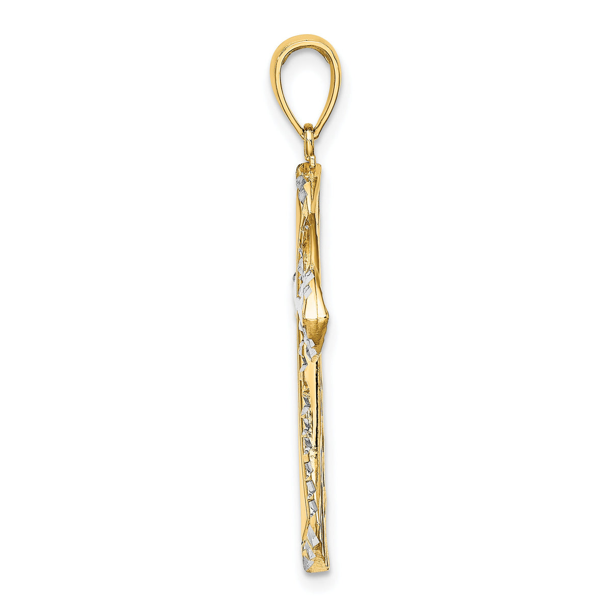 14K w/ Rhodium and D/C Reversible Cross Charm-K9466