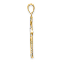 14K w/ Rhodium and D/C Reversible Cross Charm-K9466