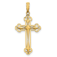 14K W/ Rhodium D/C Reversible Cross Charm-K9467
