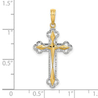 14K W/ Rhodium D/C Reversible Cross Charm-K9467