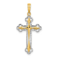 14K W/ Rhodium D/C Reversible Cross Charm-K9467