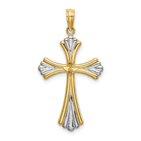 14K w/Rhodium and D/C Reversible Cross Charm-K9469