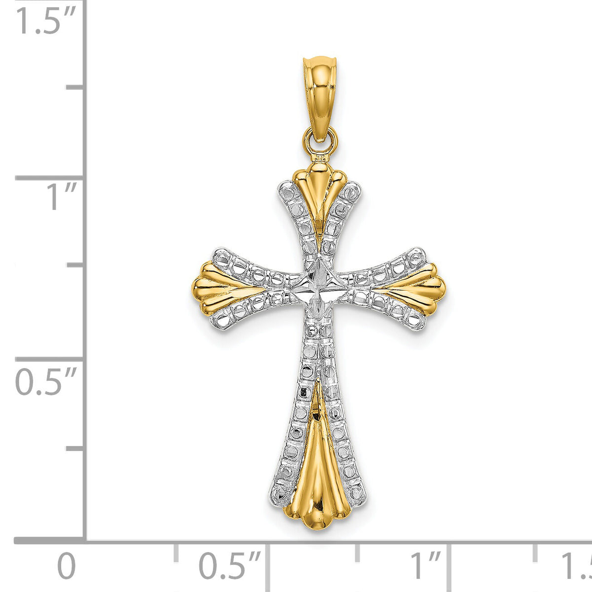 14K w/Rhodium and D/C Reversible Cross Charm-K9469