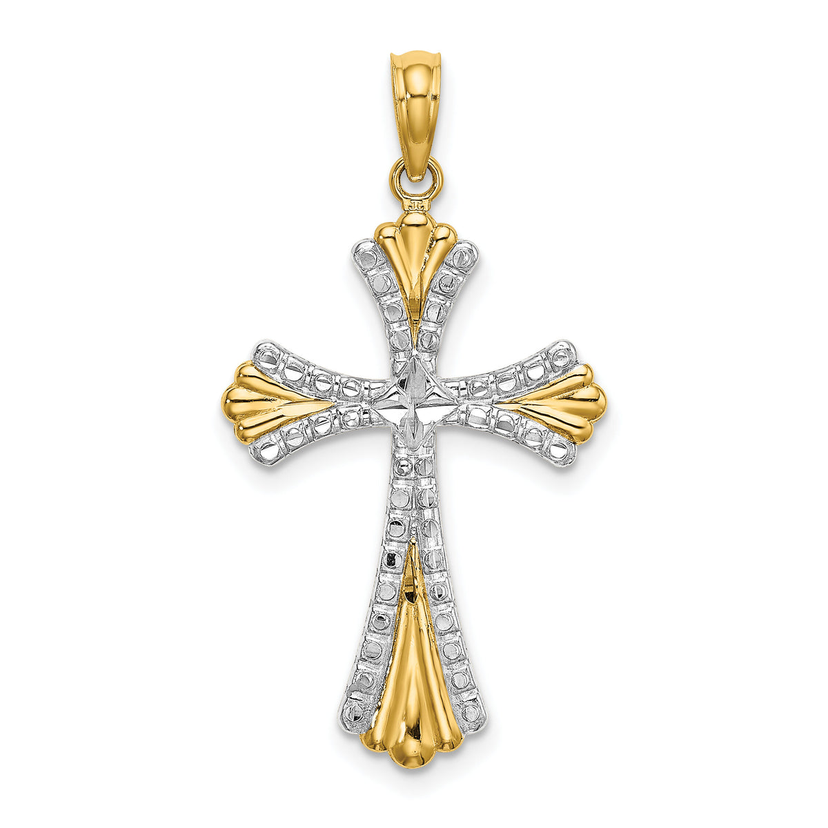 14K w/Rhodium and D/C Reversible Cross Charm-K9469