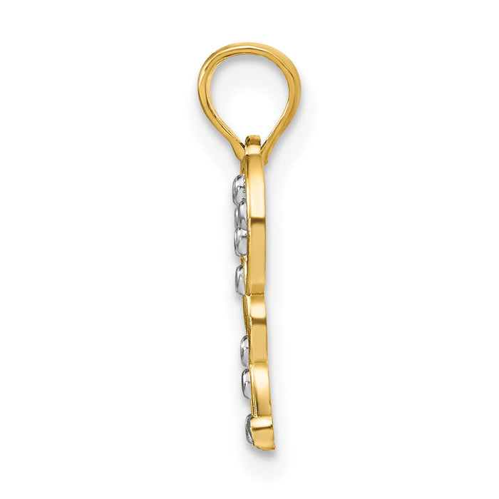 14k w/ Rhodium Butterfly Charm-K9476