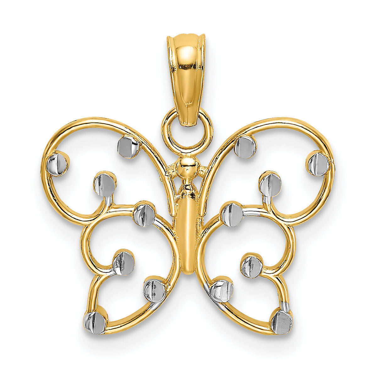 14k w/ Rhodium Butterfly Charm-K9476