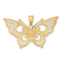 14k Two-tone Diamond-cut Butterfly Charm-K9489