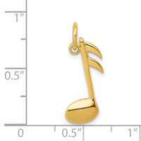 14k Polished Flat-Backed Musical Note Charm-K949