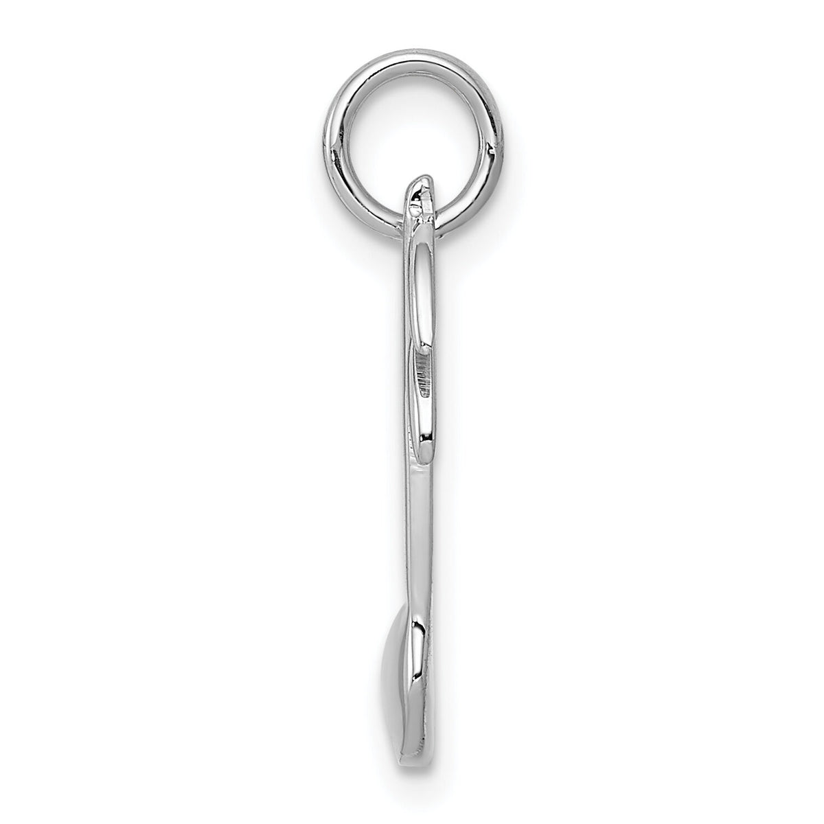 14k White Gold Polished Flat-Backed Musical Note Charm-K950