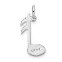 14k White Gold Polished Flat-Backed Musical Note Charm-K950