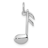14k White Gold Polished Flat-Backed Musical Note Charm-K950