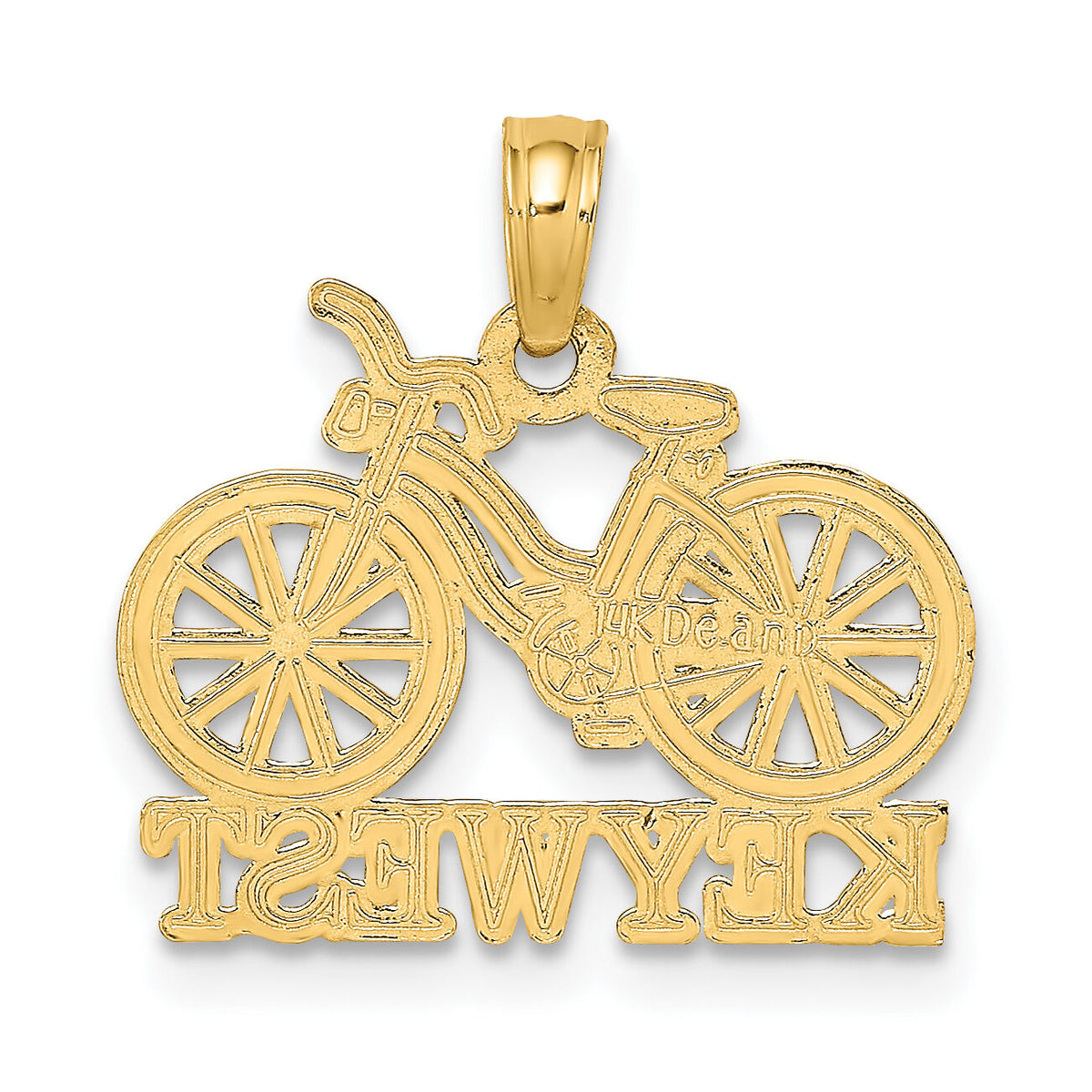 14k with White Rhodium KEY WEST Bicycle Charm-K9501