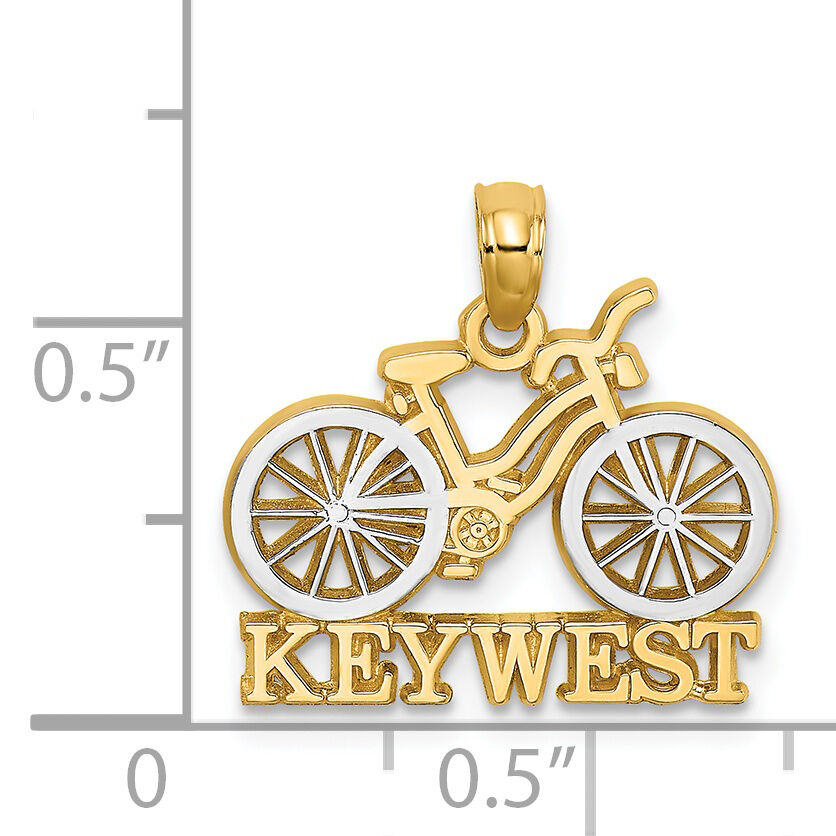 14k with White Rhodium KEY WEST Bicycle Charm-K9501