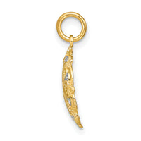 14K w/Rhodium and D/C Filigree Heart Round Charm-K9507