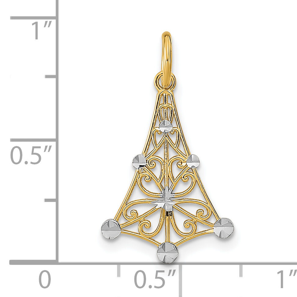 14K w/Rhodium D/C Chandellier Charm-K9510