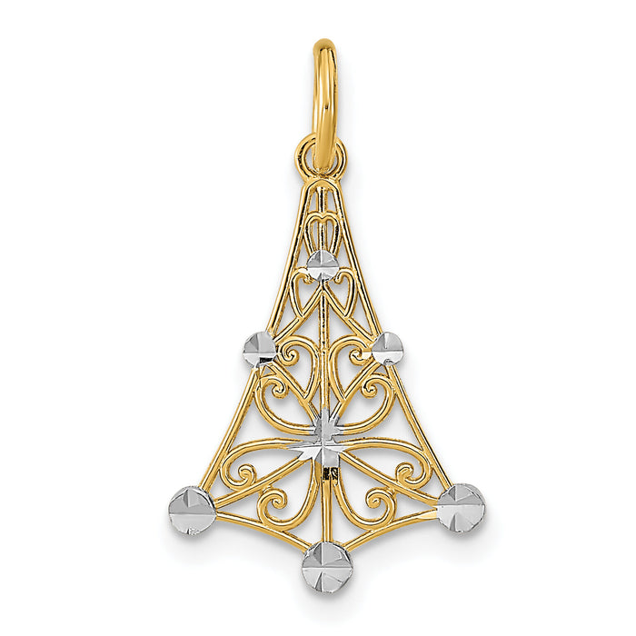 14K w/Rhodium D/C Chandellier Charm-K9510