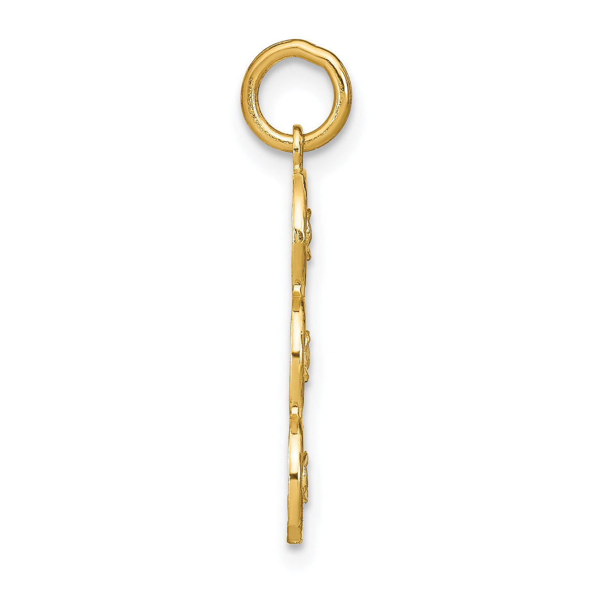 14K w/Rhodium and D/C 3 Circle Charm-K9511
