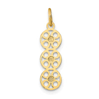 14K w/Rhodium and D/C 3 Circle Charm-K9511