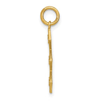 14K w/Rhodium and D/C 3 Diamond Shapes Charm-K9512