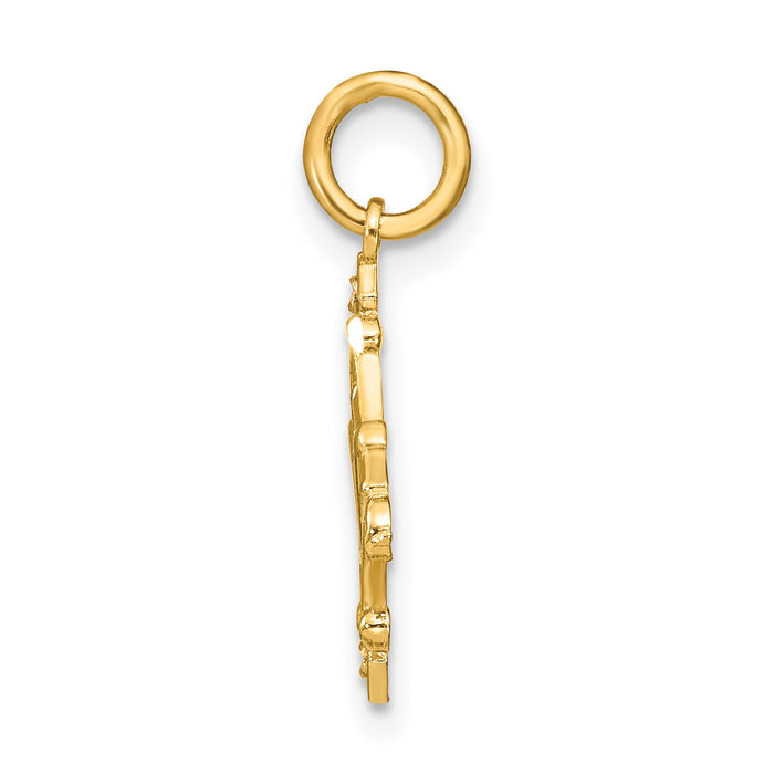 14K w/Rhodium D/C Chandelier Style Charm-K9514