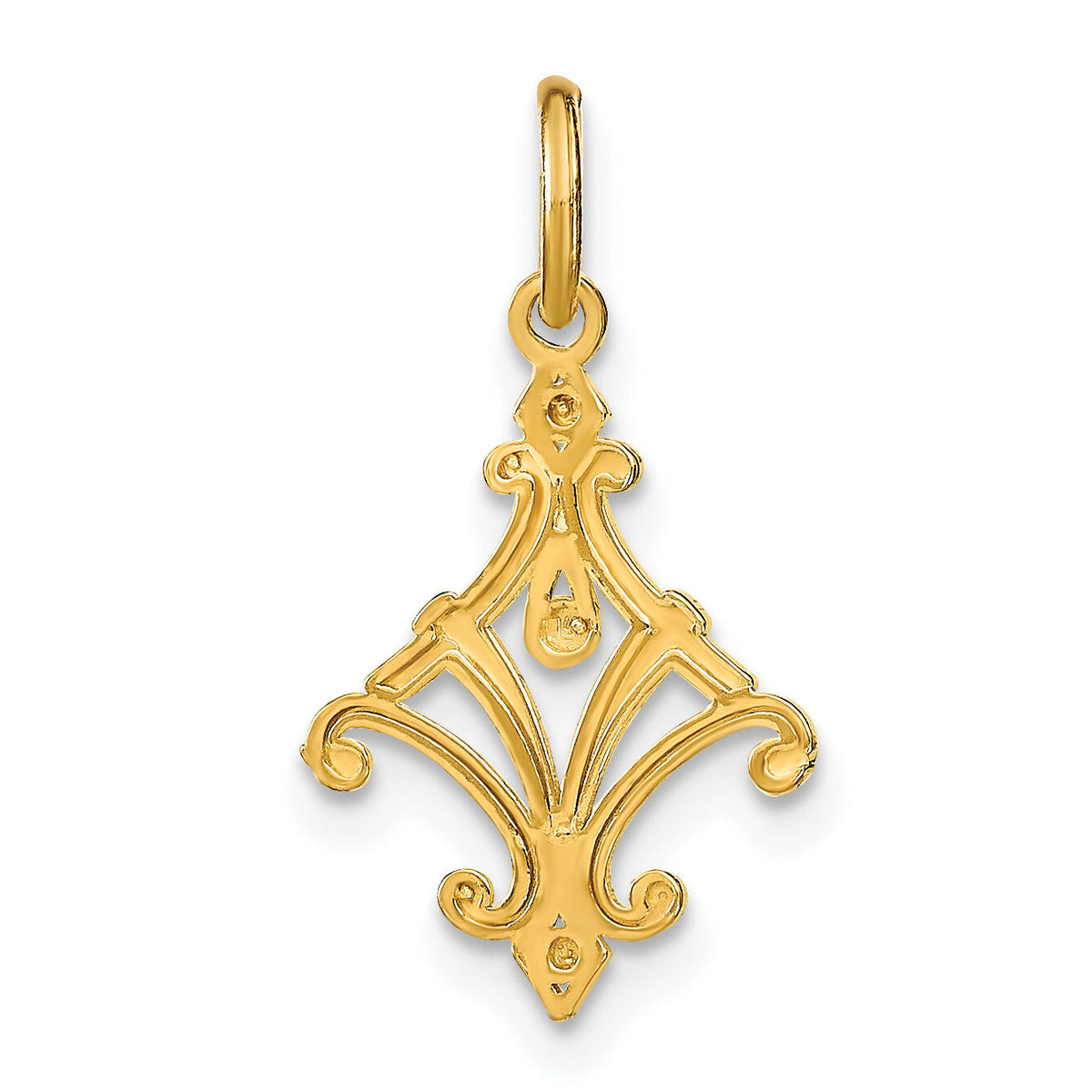 14K w/Rhodium D/C Chandelier Style Charm-K9514