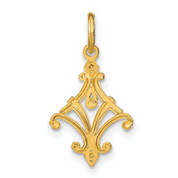 14K w/Rhodium D/C Chandelier Style Charm-K9514