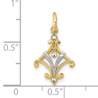 14K w/Rhodium D/C Chandelier Style Charm-K9514