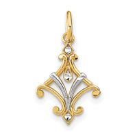 14K w/Rhodium D/C Chandelier Style Charm-K9514