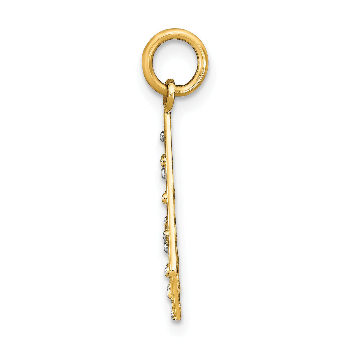 14K w/Rhodium D/C Small Criss-Cross Charm-K9515