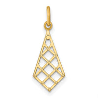 14K w/Rhodium D/C Small Criss-Cross Charm-K9515