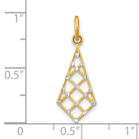 14K w/Rhodium D/C Small Criss-Cross Charm-K9515