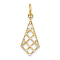 14K w/Rhodium D/C Small Criss-Cross Charm-K9515