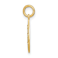 14K w/Rhodium D/C Small Teardrop Charm-K9516