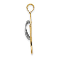 14K w/Rhodium Palm Tree Flip-Flop Charm-K9518