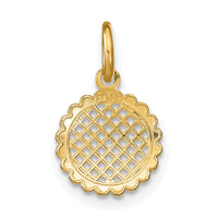 14K w/Rhodium D/C Mini Sunflower Charm-K9525