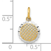 14K w/Rhodium D/C Mini Sunflower Charm-K9525
