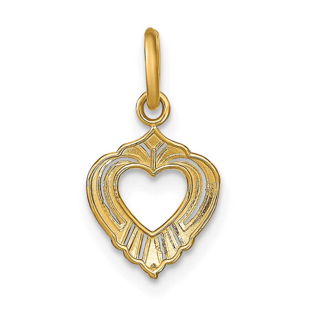 14k w/Rhodium Mini Heart Charm-K9526
