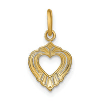 14k w/Rhodium Mini Heart Charm-K9526