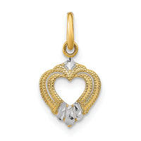 14k w/Rhodium Mini Heart Charm-K9526