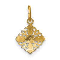 14K w/Rhodium Mini Cross Medallion Charm-K9532