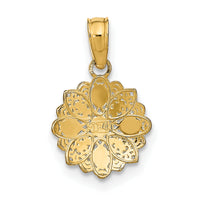 14K w/Rhodium and D/C Mini Filigree Flower Charm-K9533