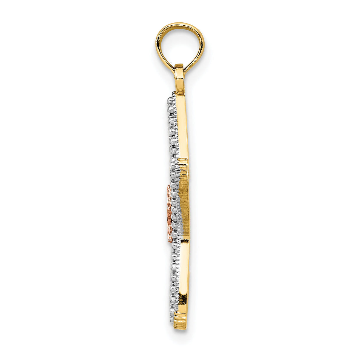 14K Two-Tone W/ White Rhodium Cut-Out Small Starfish Charm-K9537
